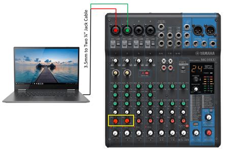 how to hook up a mixer to a laptop